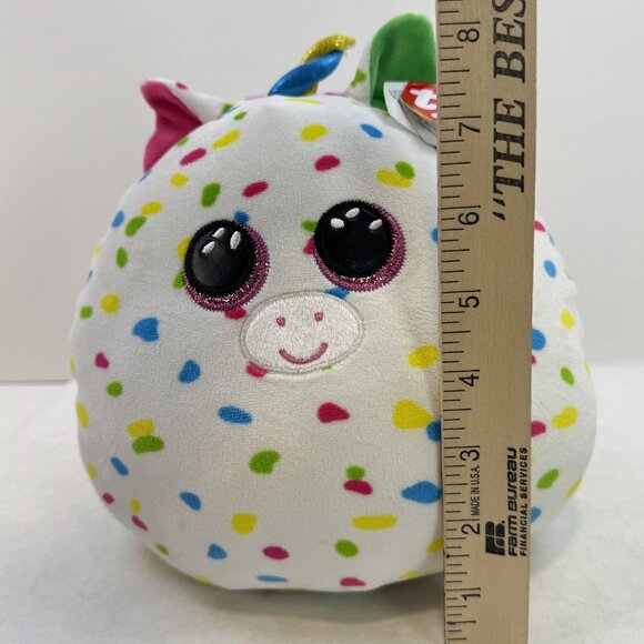 Ty Squish A Boos Harmonie Unicorn Plush Toy 8" Multicolor Dot Pattern Confetti - Picture 11 of 15